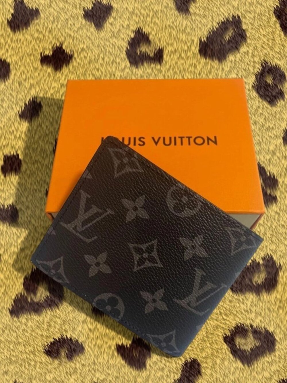 Authentic Louis Vuitton Multiple Wallet in Monogram Eclipse Canvas W/Box